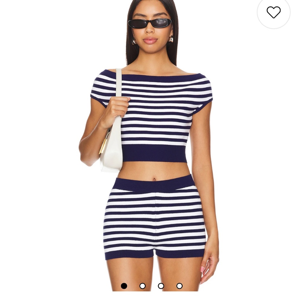 Navy and White Striped Knit Set